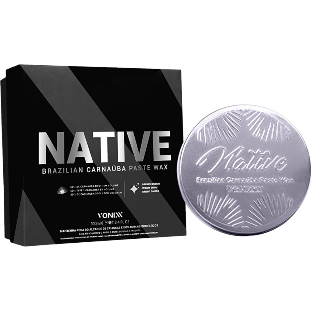 Cera em Pasta Native Vonixx: Brilho Quente e Profundo para Carros Claros (100ml)
