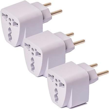 KIT 3 Adaptadores de Tomada Universal Padrão Europeu UK para Brasileiro Bivolt 10A - Viagens e Uso Doméstico