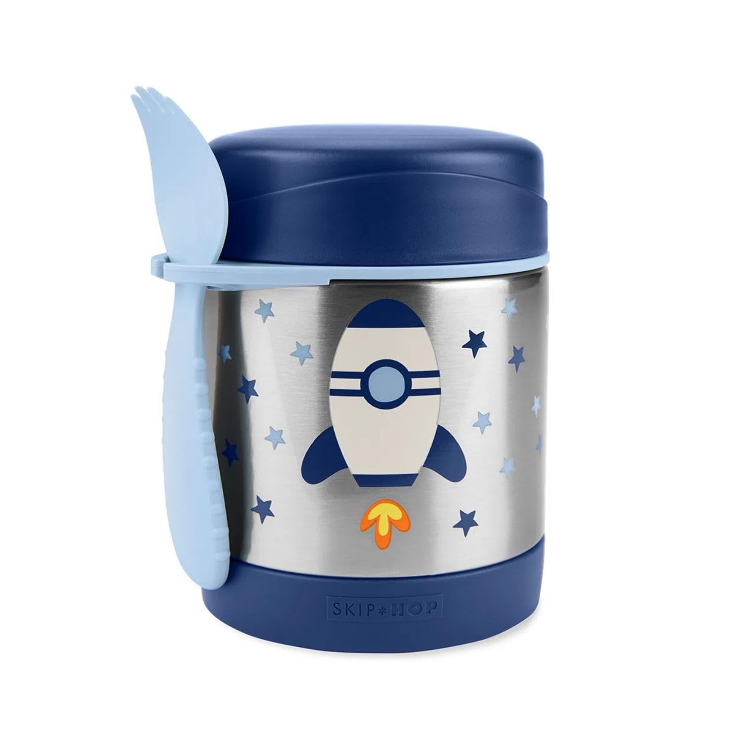 Skip Hop Frasco Isolado para Comida de Bebê com Garfo - Designs Divertidos e Mantém Alimentos Quentes ou Frios