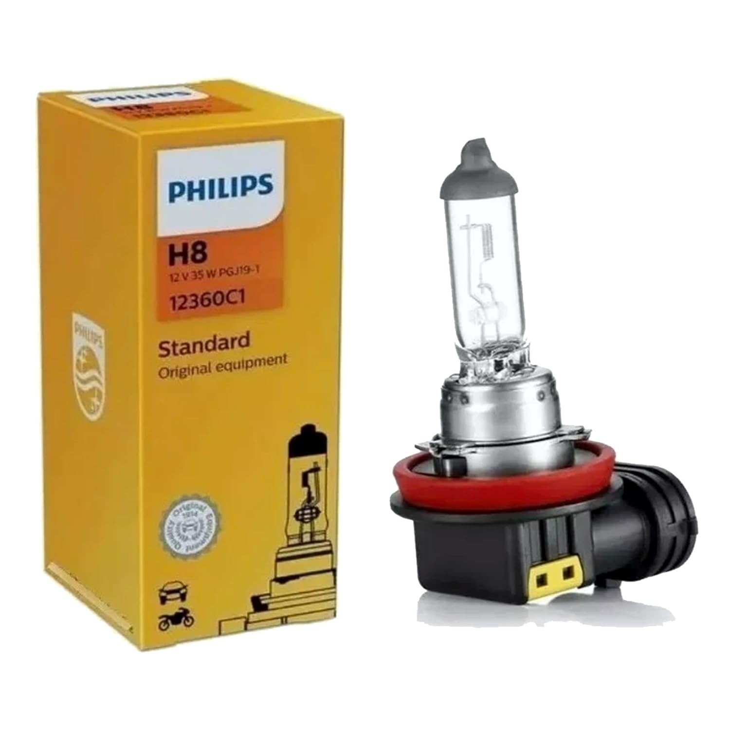 Lâmpada Farol H8 12V 35W Philips: Iluminação Potente e Segura para Seu Veículo
