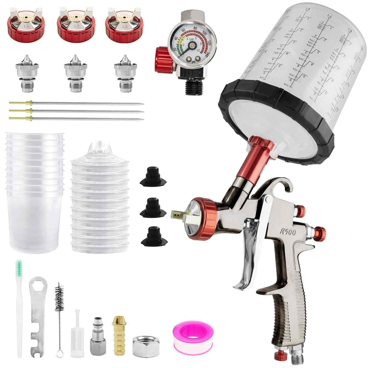 RRJ Pistola de Pulverização R500 LVLP 650ml - Alta Performance para Pintura Profissional