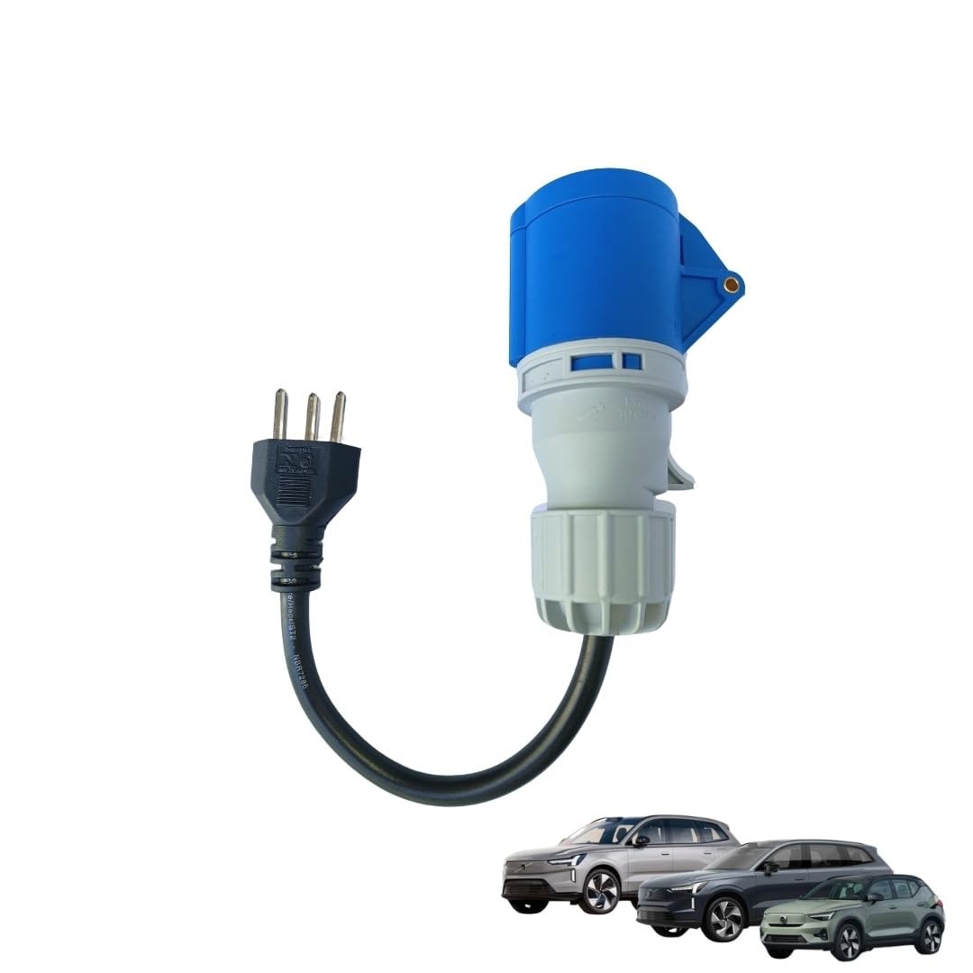 Adaptador 16A Industrial para 20A Residencial: Carregador Portátil Volvo