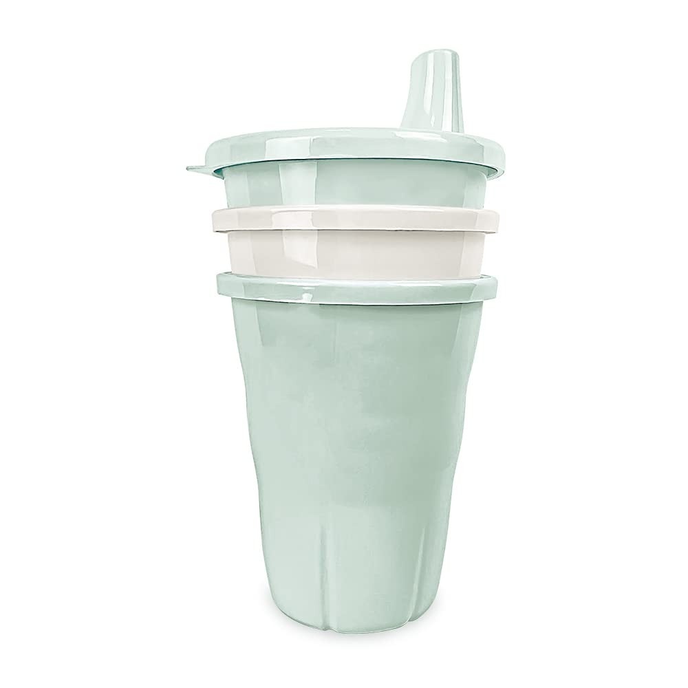 Adoleta Bebê Kit 03 Copos com Bico Verde Claro - Design Divertido e Seguro para Crianças