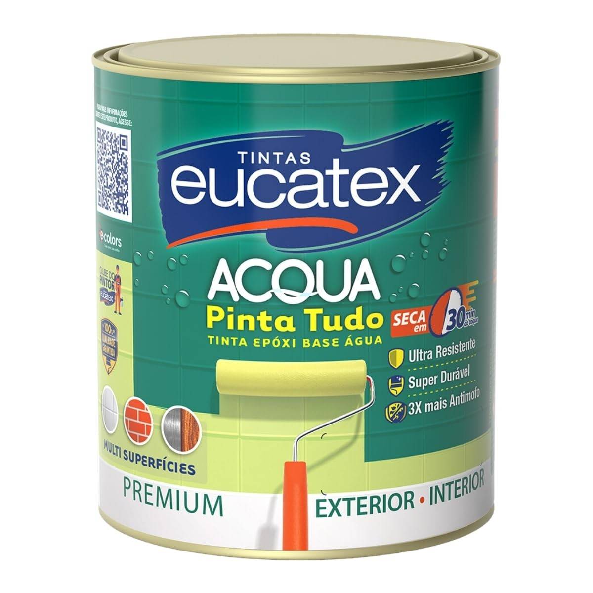 Tinta Epóxi Branco Base Água - Alta Resistência para Pisos, Paredes, Azulejos, Madeira e Metal - 900ml