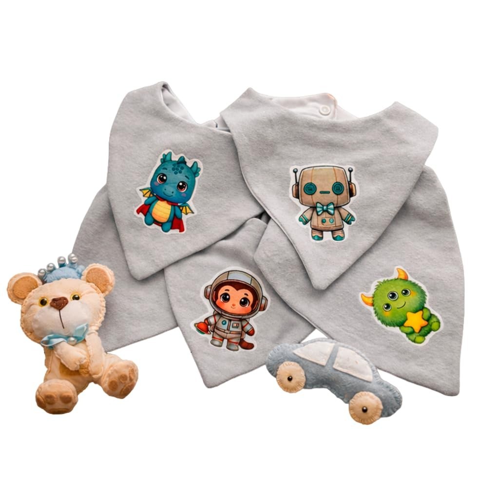 5 babadores, bandana 100% algodão para meninos e meninas, conjunto absorvente macio para dentição e baba