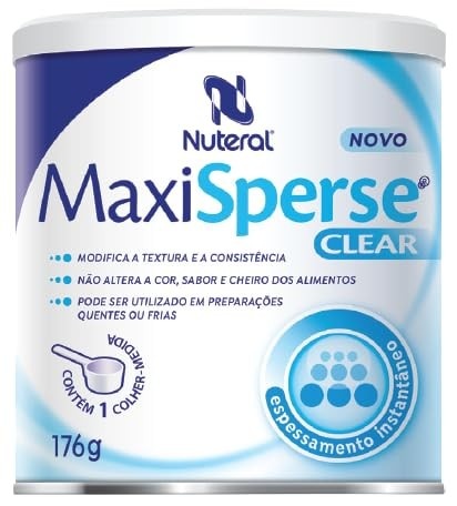 Espessante e Gelificante para alimentos, MaxiSperse Clear, Lata com 176g. Rende 160 Porções, Sem Sabor - Nuteral