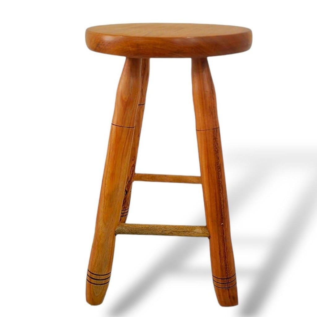 Banco de Madeira Médio 50cm – Banqueta Rústica para Varanda, Cozinha e Ambientes Externos