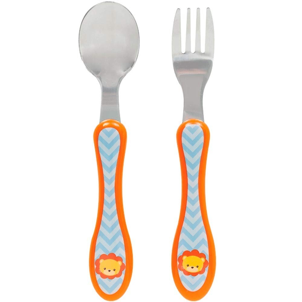 Buba Kit Talher Leãozinho Colorido - Seguro, Anatômico e Divertido para Crianças