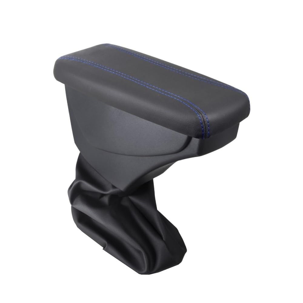 Apoio de Braço Courvin Grafite c/ Costura Azul para Peugeot 208 (2021 em diante) - Conforto e Organização