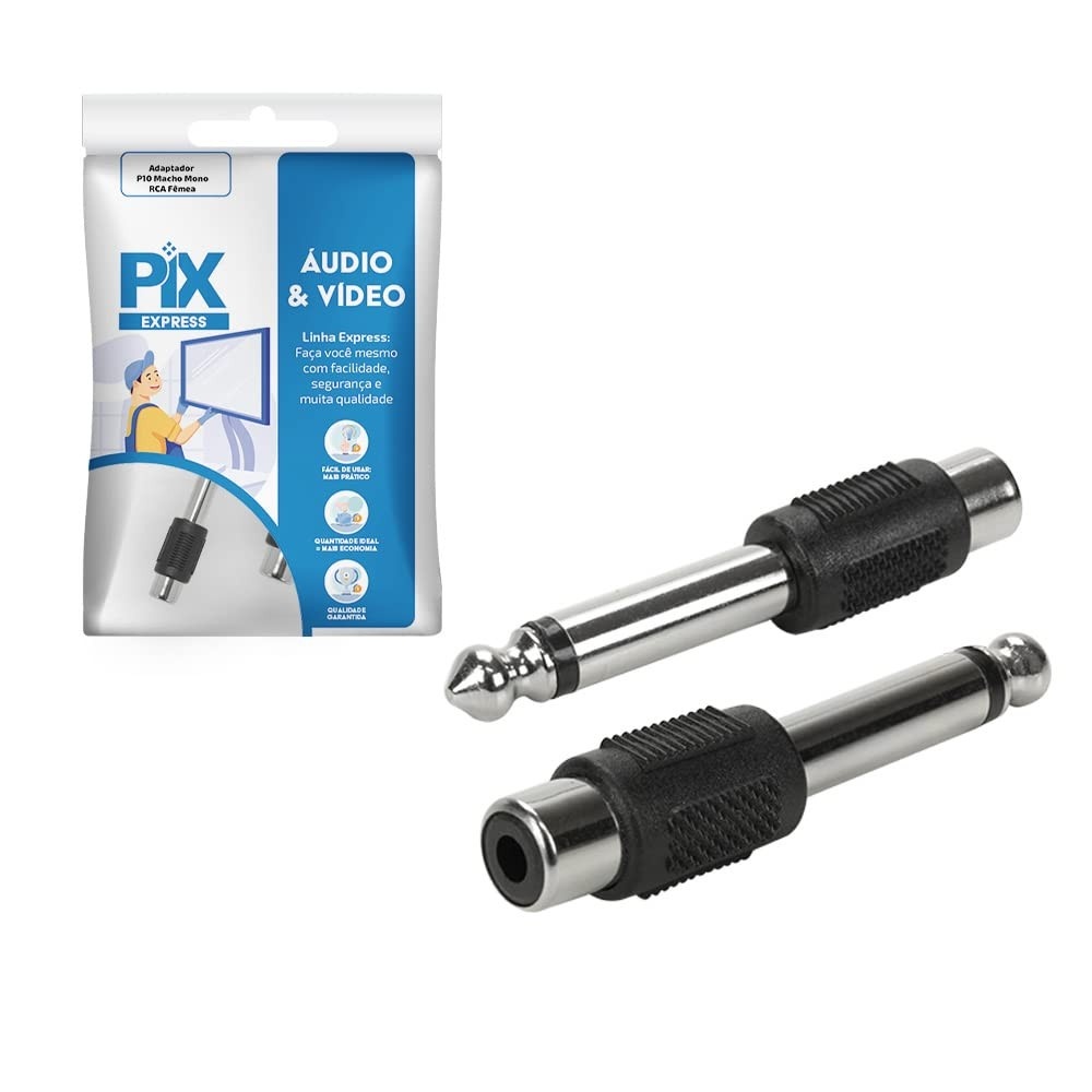Adaptador P10 Macho Mono para RCA Fêmea: Conexão Universal para Áudio