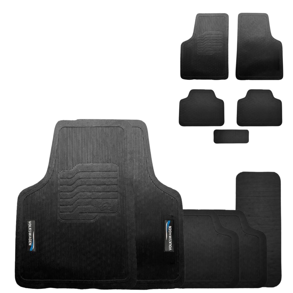Jogo de Tapetes Borracha Automotivo Premium com Logo Bordado - 5 Peças para Up Tsi (2014-2017)