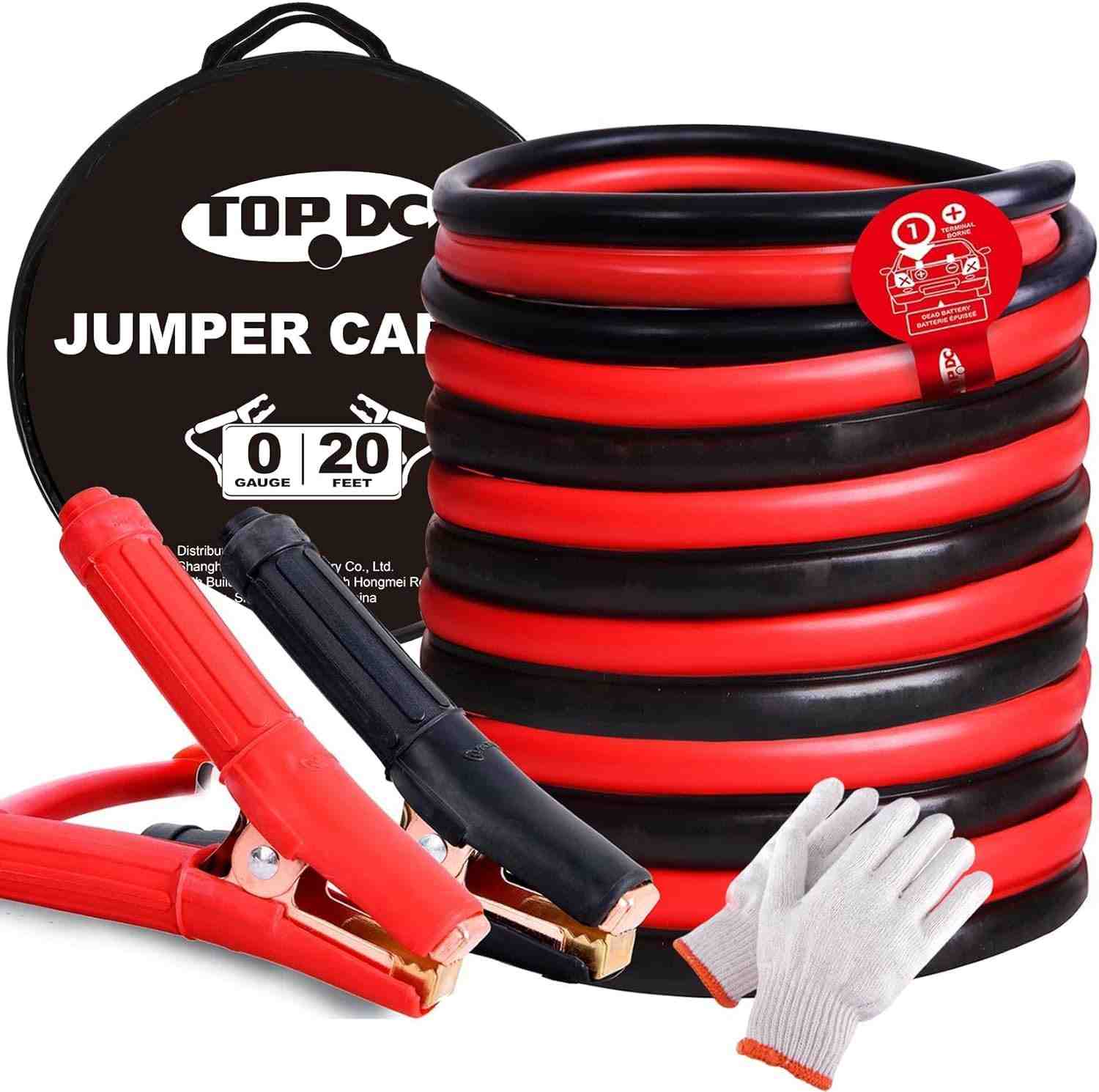 Cabos de Bateria TOPDC 0 Gauge 30 Pés 1000A: Potência e Segurança para seu Veículo