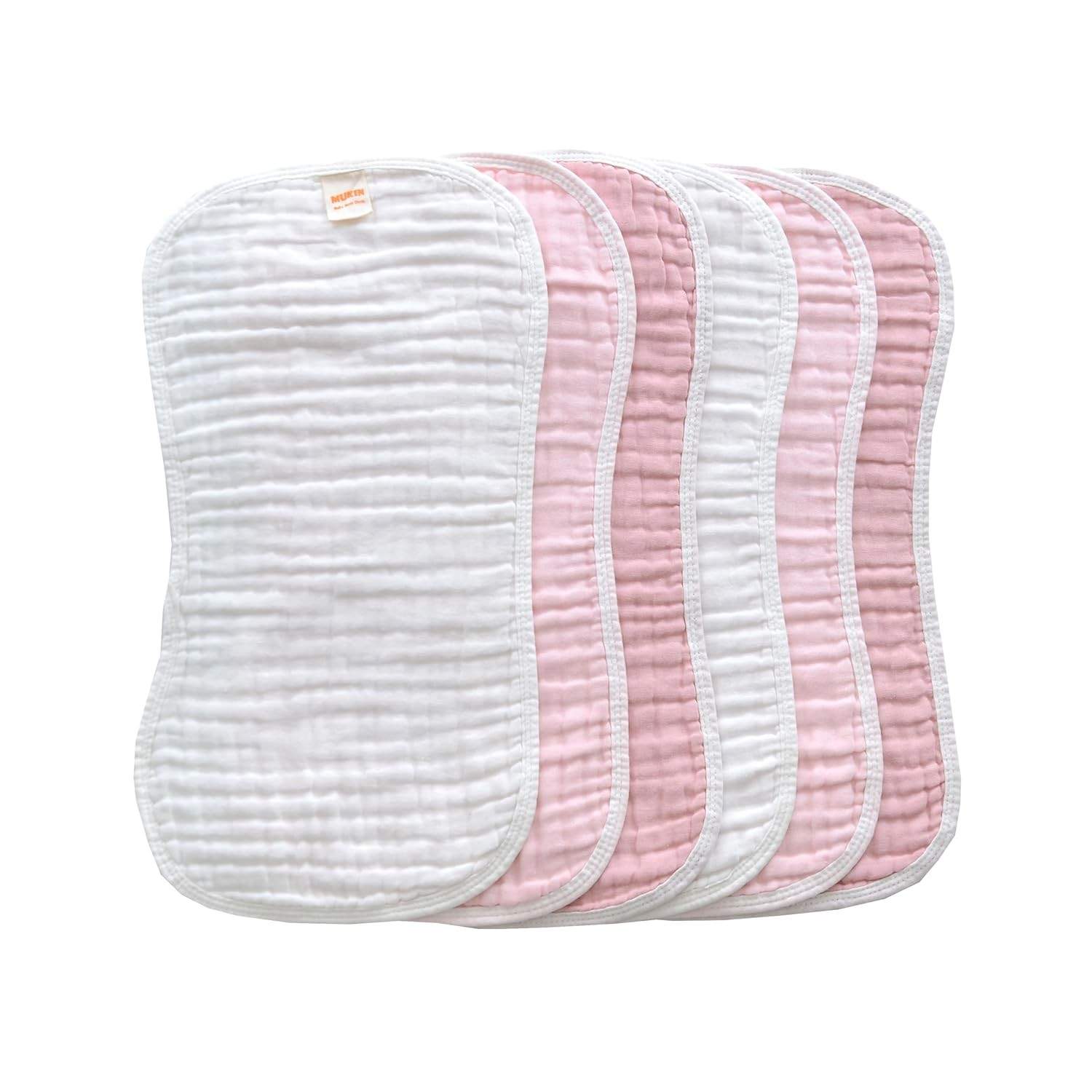 MUKIN Conjunto de 6 Panos para Arrotar Bebê - Musselina Algodão Ultra Macia 50x25cm