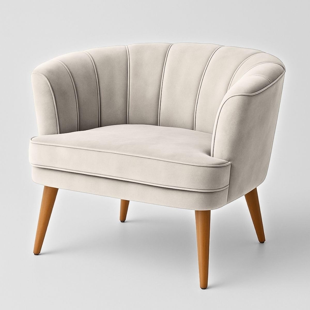 Poltrona Decorativa Ergonômica Bege - Alta Resistência para Salas e Recepções | MOBLAN