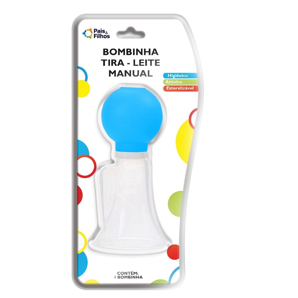 Bombinha Tira-Leite Manual Azul - Conforto e Segurança para Mães e Bebês