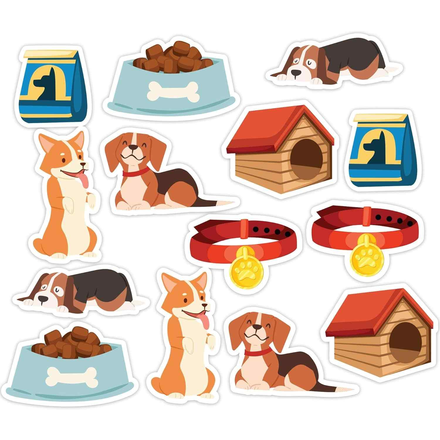Adesivo Cachorros Antiderrapante para Piso de Banheiro - 14 Unidades com Design Divertido e Segurança Confiável