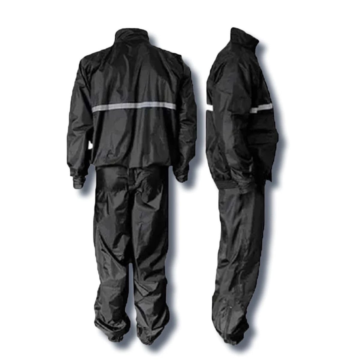 Capa de Chuva Para Motoqueiro Impermeável Preto Capa para Motoboy com Touca Faixa Refletiva e Proteção