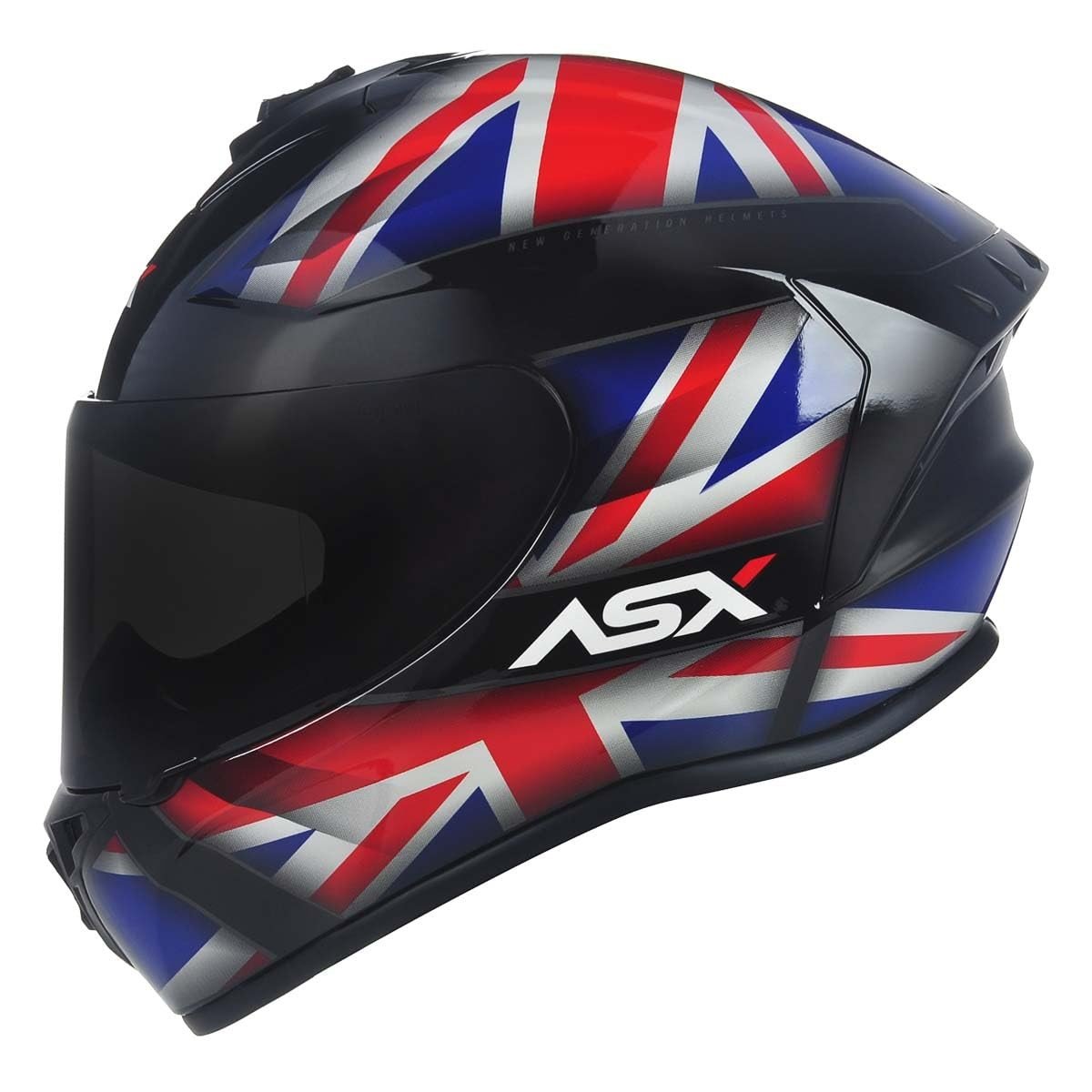 Capacete ASX Moto Integral Draken UK União Jack: Estilo e Segurança para Você!