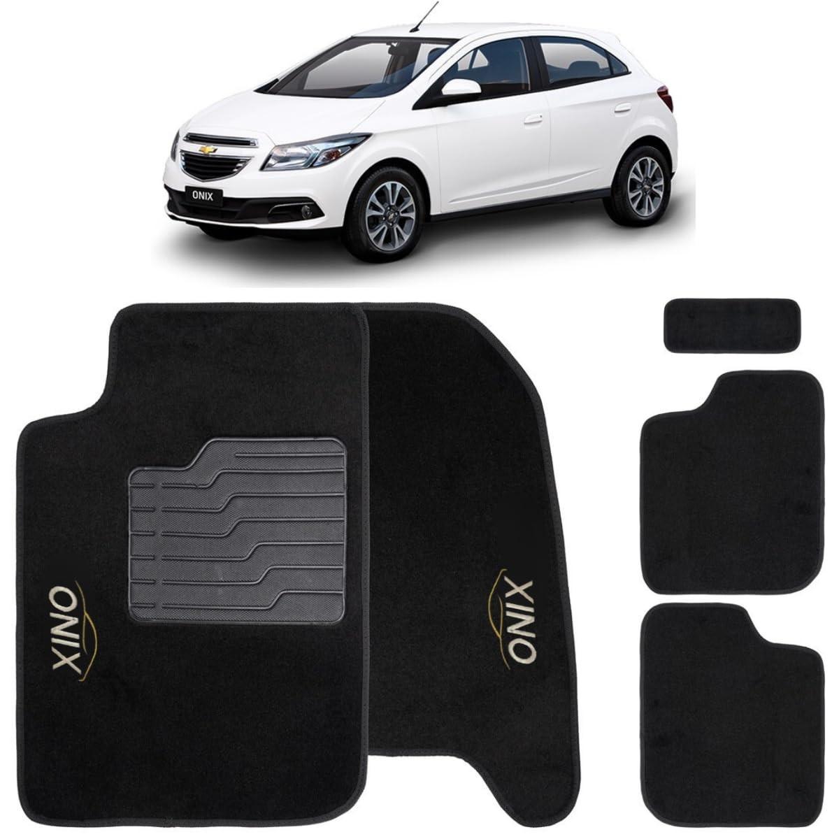Tapete Carpete Onix 2012-2018 Preto Bordado: Proteção e Estilo para Seu Carro