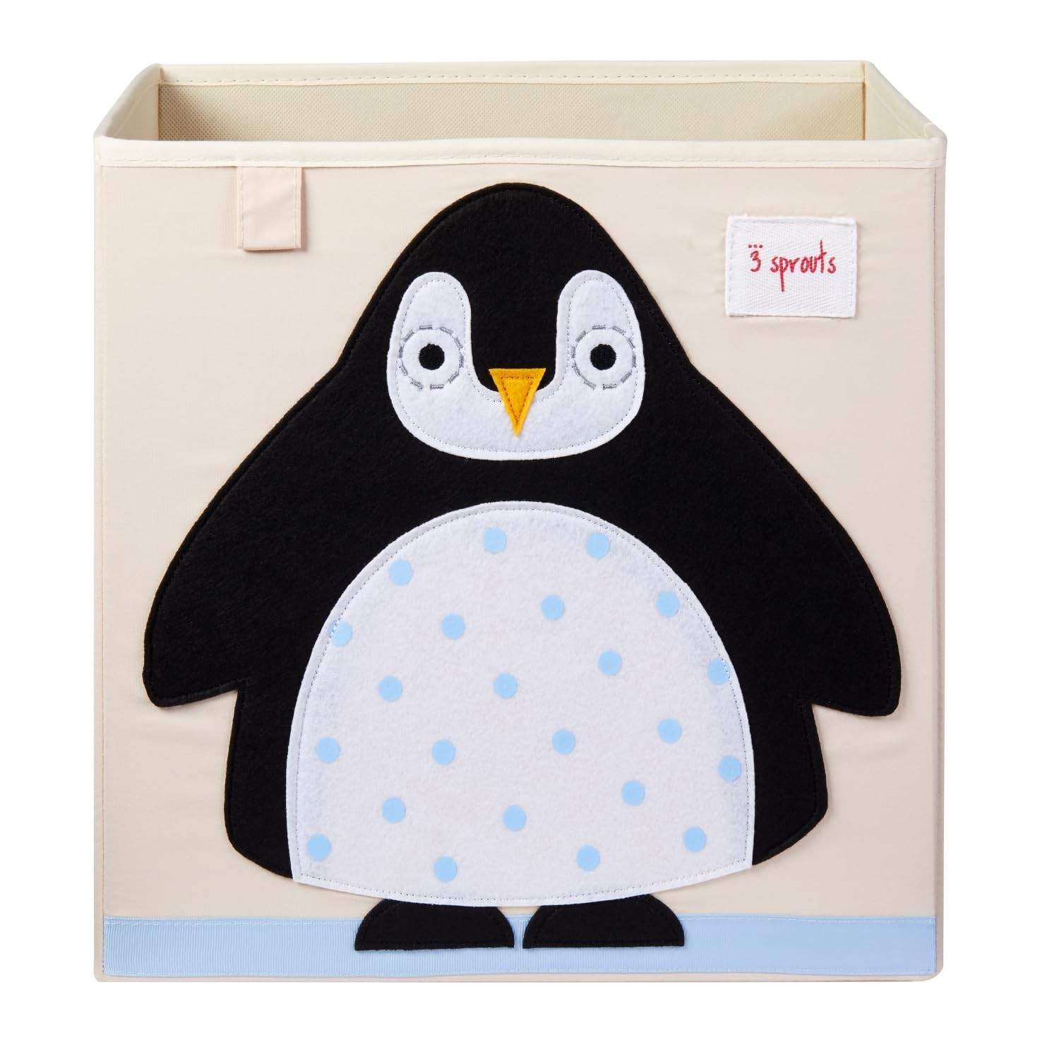 Cesto Organizador Quadrado Pinguim 3Sprouts Preto – Estilo e Praticidade para o Quarto Infantil