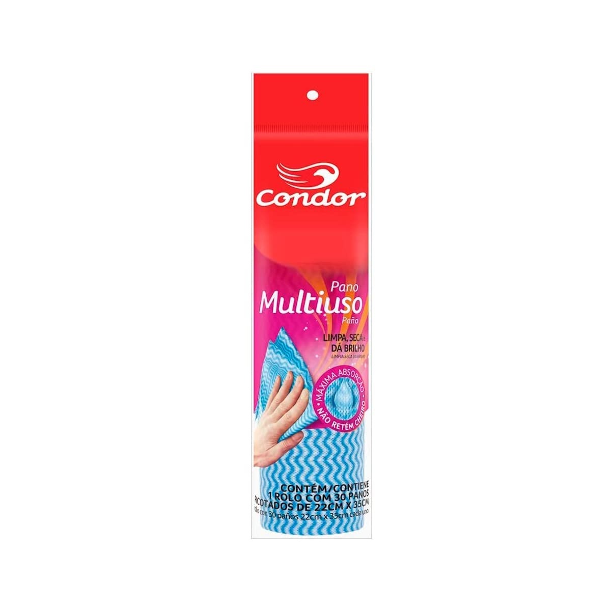 Pano Multiuso Condor - Alta Absorção, Sem Cheiro, 30 Unidades - Ideal para Limpeza Diária