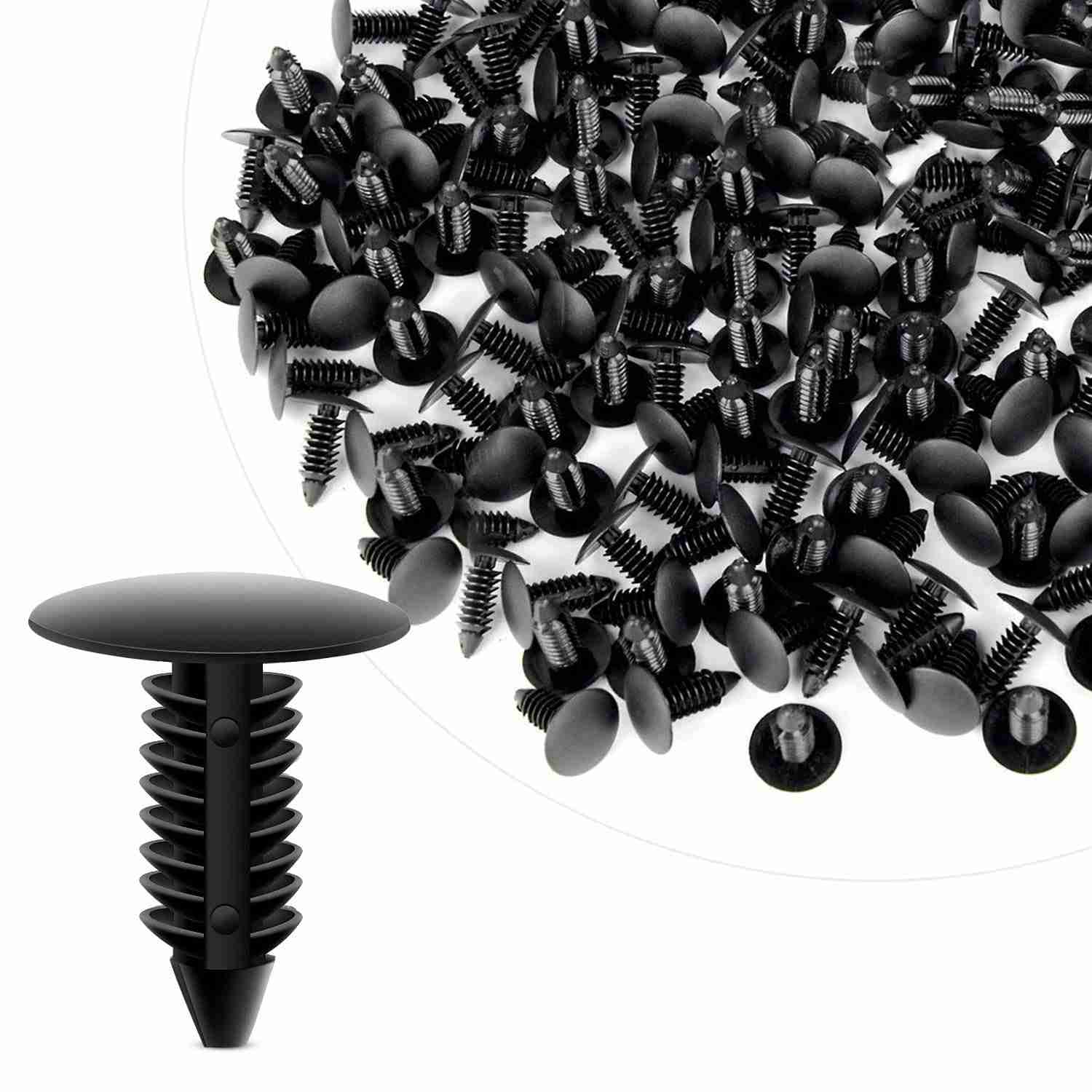 100 Clipes de Rebite de Nylon para Para-choque - Fixação Segura para GM, Ford e Chrysler