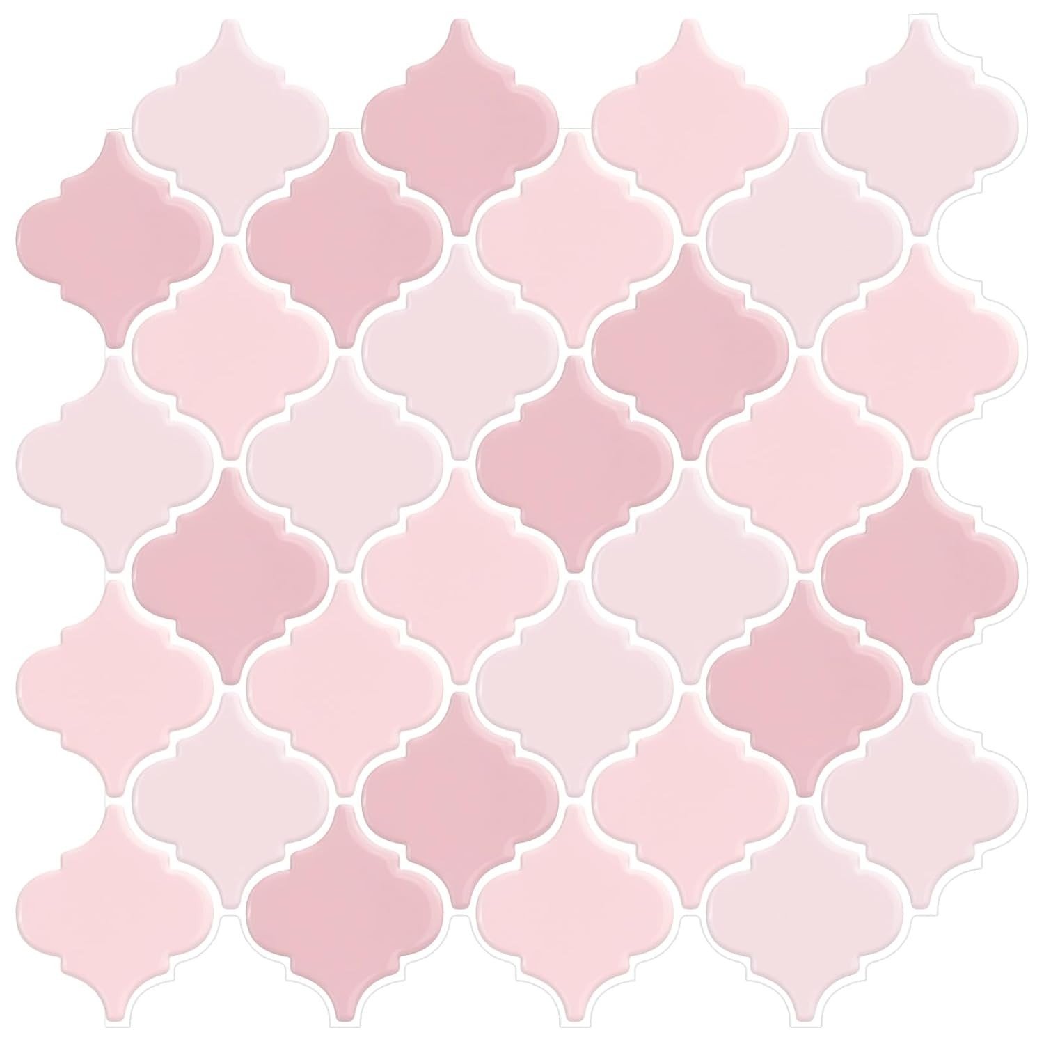 Azulejo Arabesco Rosa para Cozinha - WalDecoo 30,5x30,5cm Autoadesivo com Cola Reforçada
