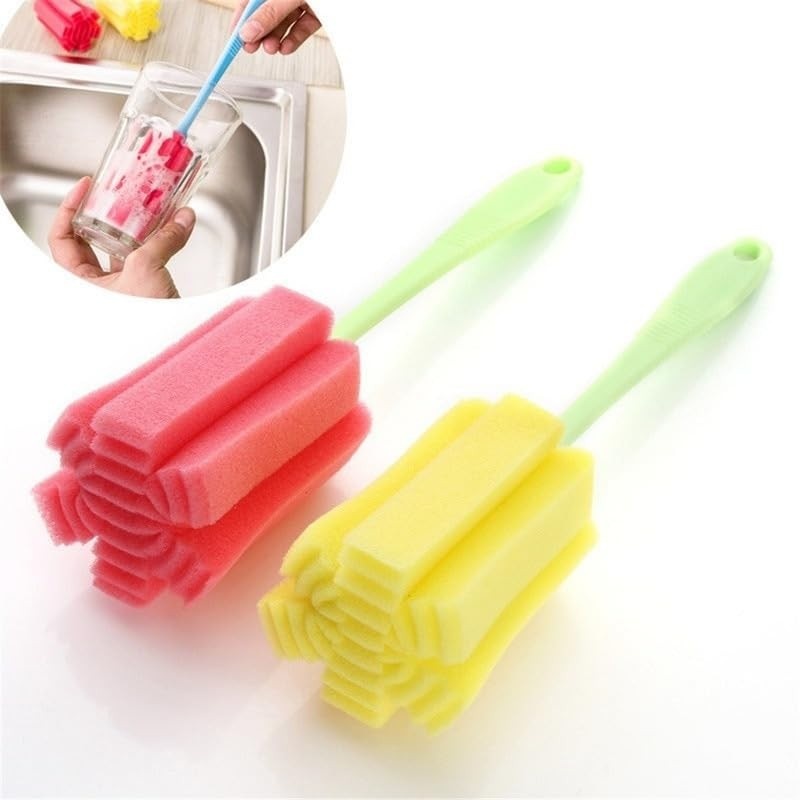 Escova Limpadora Multifuncional para Mamadeiras, Garrafas e Copos com Espuma Macia