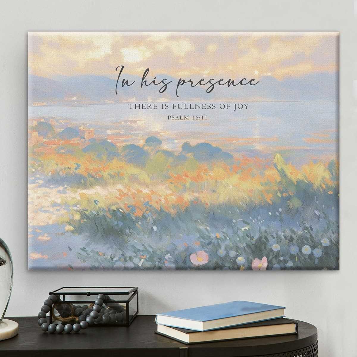 Arte de Parede com Versículo Bíblico Salmo 16:11 - Inspiração Cristã para Decoração de Casa