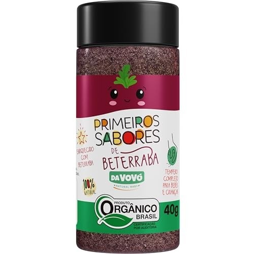 Da Vovó, Temperinho completo, Primeiro sabores, Para todos os tipos de comidas, Enriquecido com Beterraba, Ideal para bebês e crianças, Orgânico, 40 Gramas