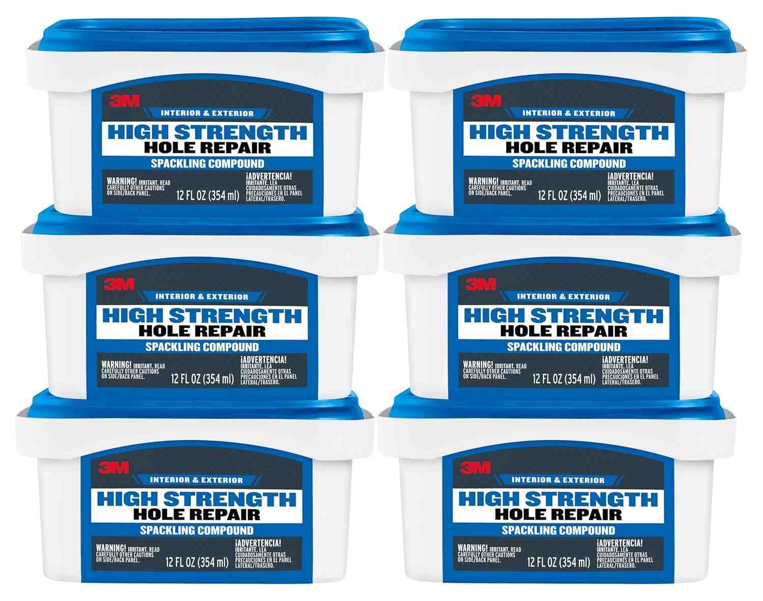 3M Composto de Spackling de Secagem Azul para Branco - 6 Unidades de 350ml - Reparo de Parede sem Adivinhações