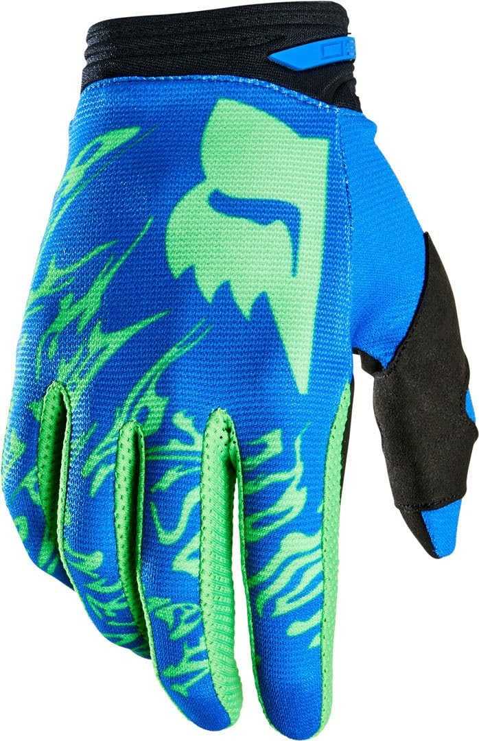 Luva Motocross 180 Skew Peril Azul/Verde: Conforto, Controle e Estilo para Sua Aventura!