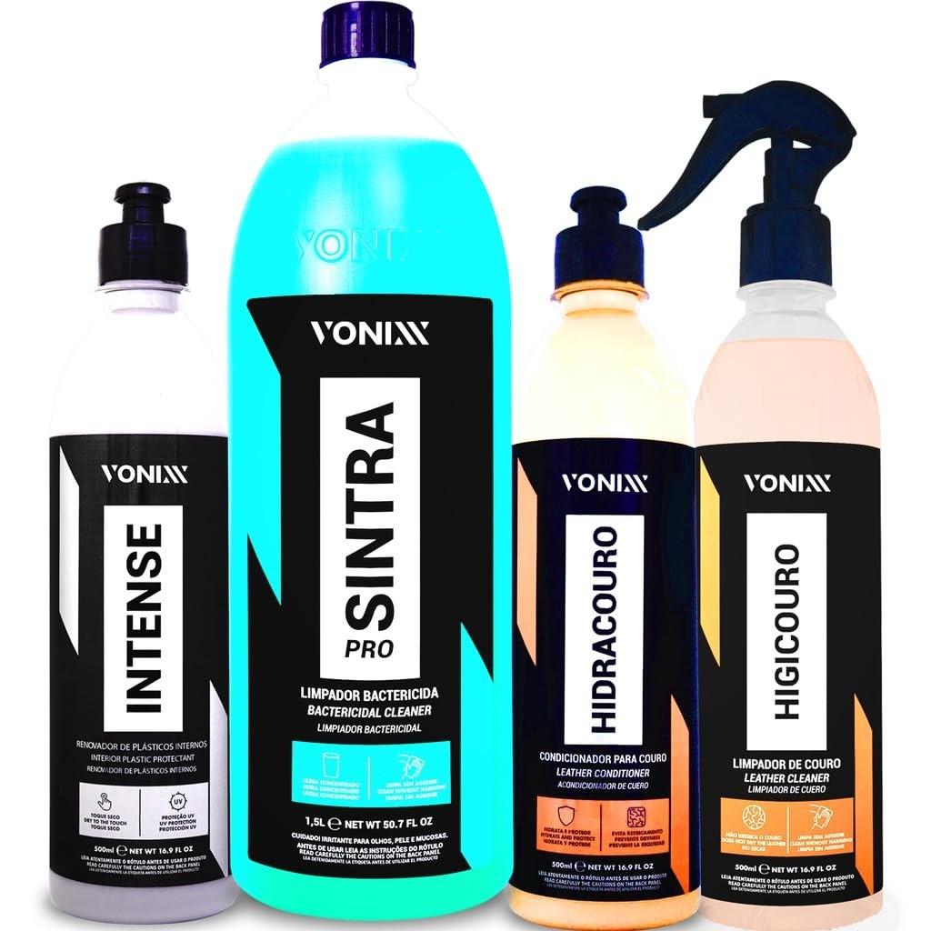 Kit Completo Vonixx: Limpeza e Hidratação Profissional para Couro e Acabamentos