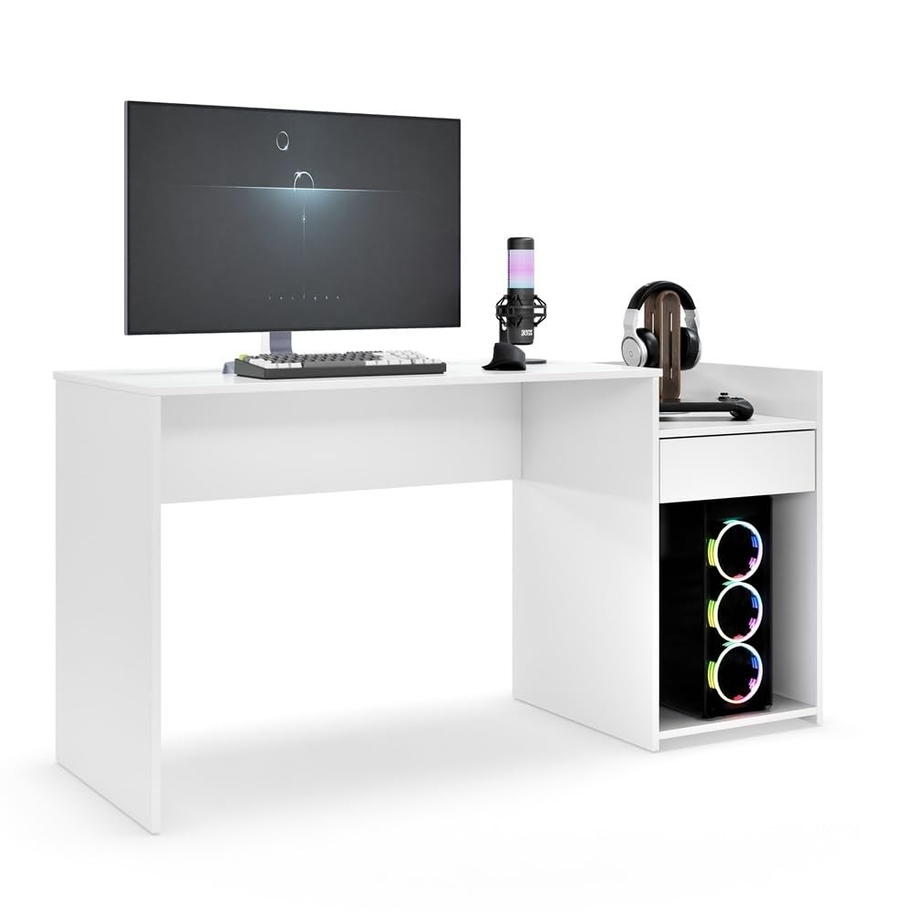 Mesa para Computador Eros - Design Moderno com Gaveta e Nicho para CPU