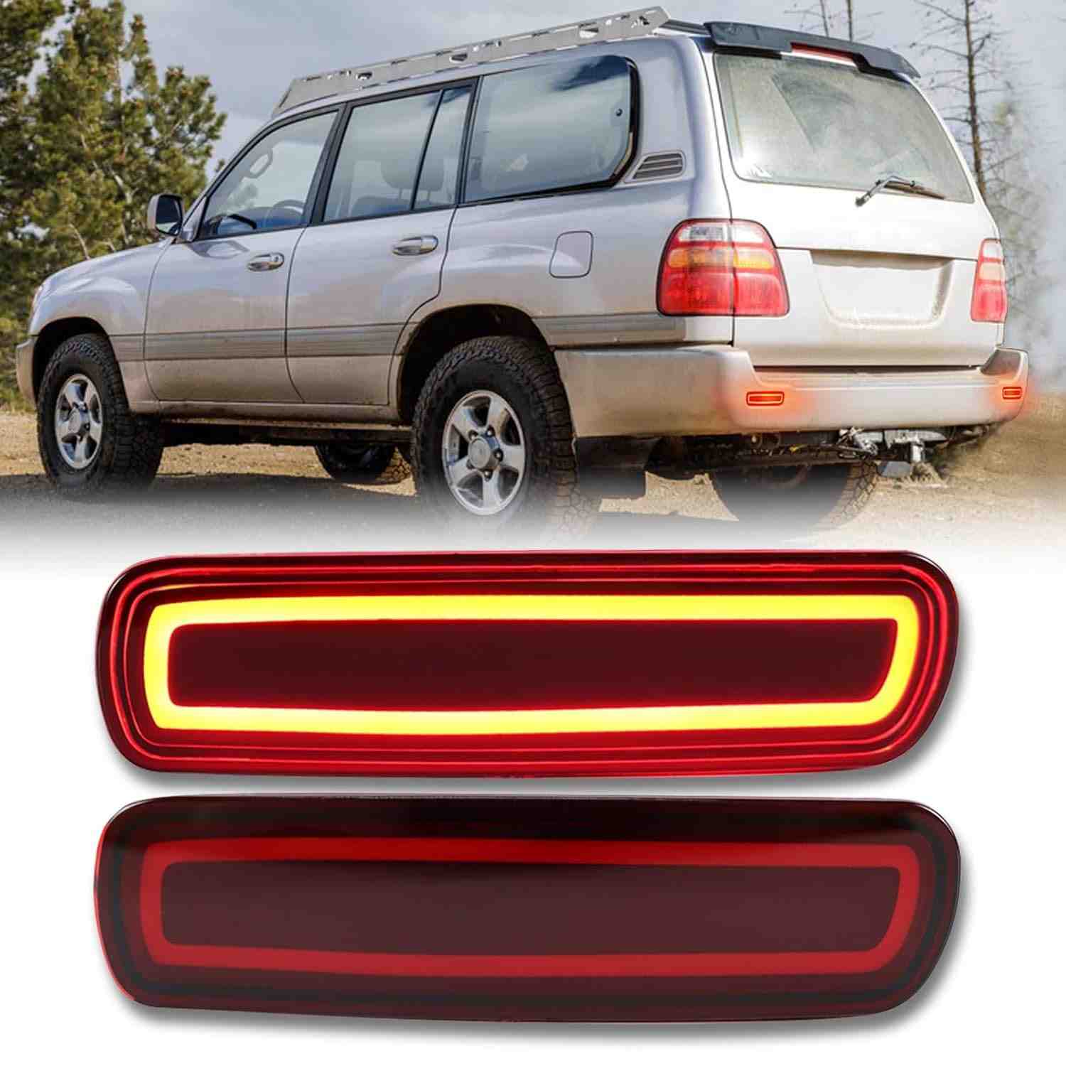 Kit Luz de Neblina LED Sequencial para Toyota Land Cruiser LC100 & Lexus LX470 (1998-2007) - Fumaçado