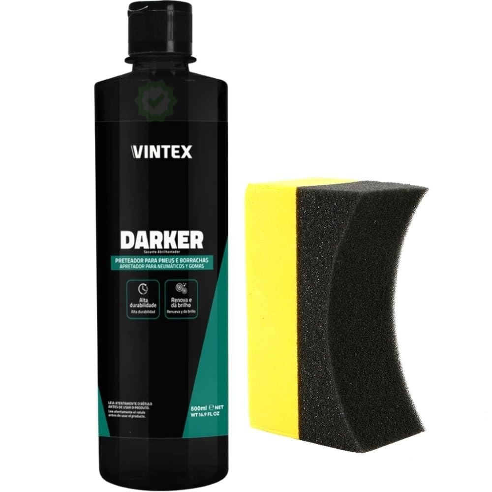 Kit Essencial Darker: Pretinho Vintex 500ml + Aplicador Karbox para Pneus Impecáveis