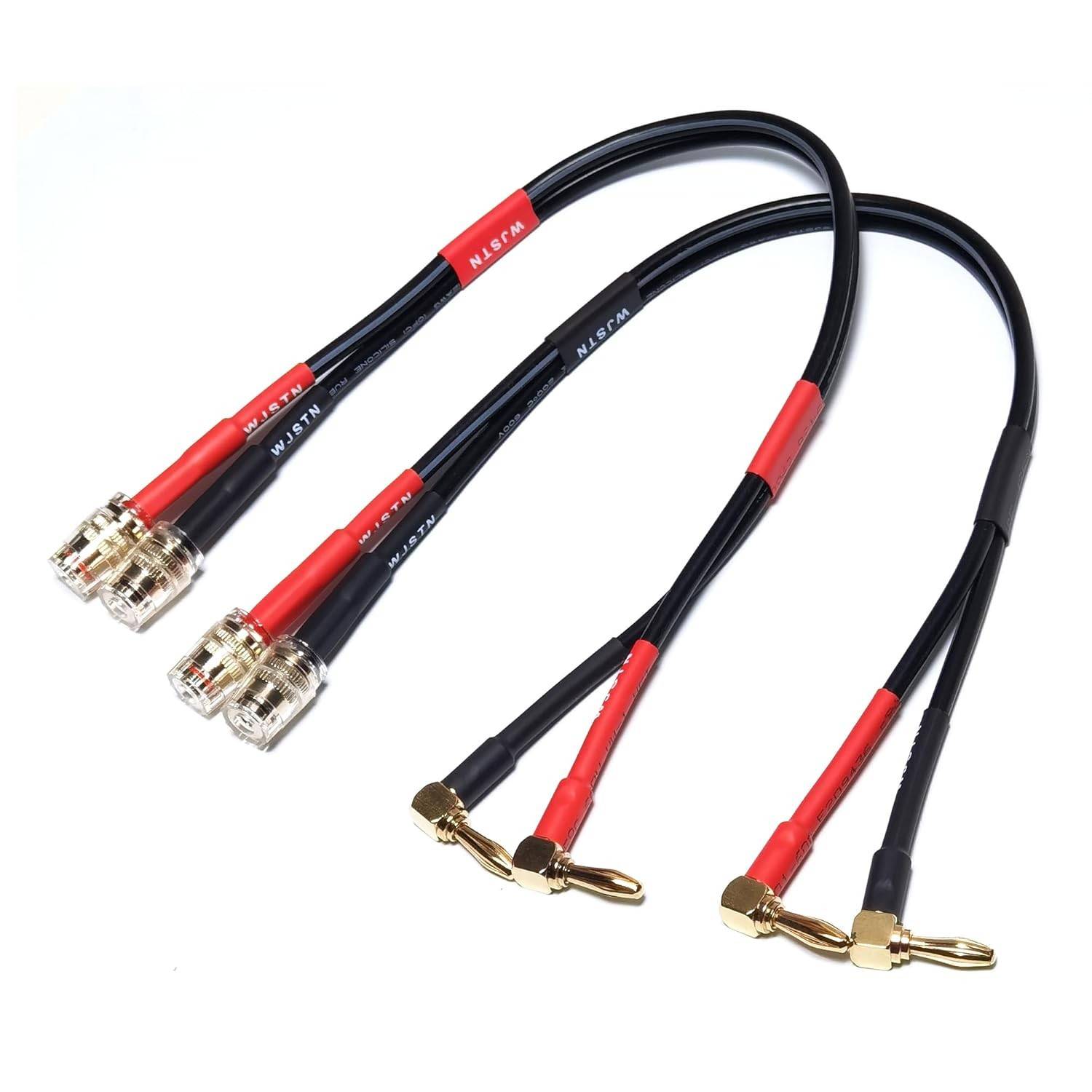 Extensão de Cabo para Caixa de Som WJSTN: Conexão 90° Banana Plug 12AWG (2 Unidades)
