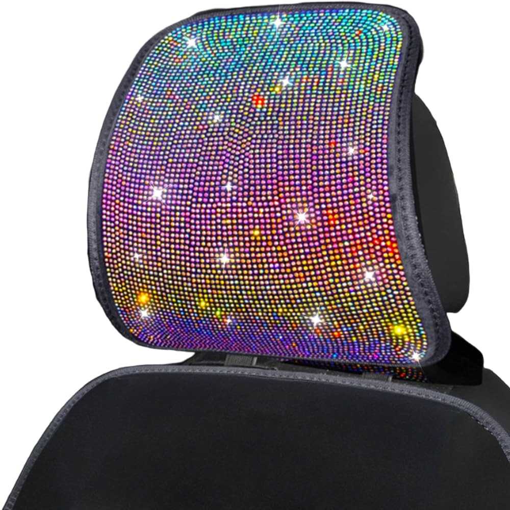 Capas de Encosto de Cabeça MINGZAIQIPEI: Brilho de Strass e Proteção Universal para seu Carro