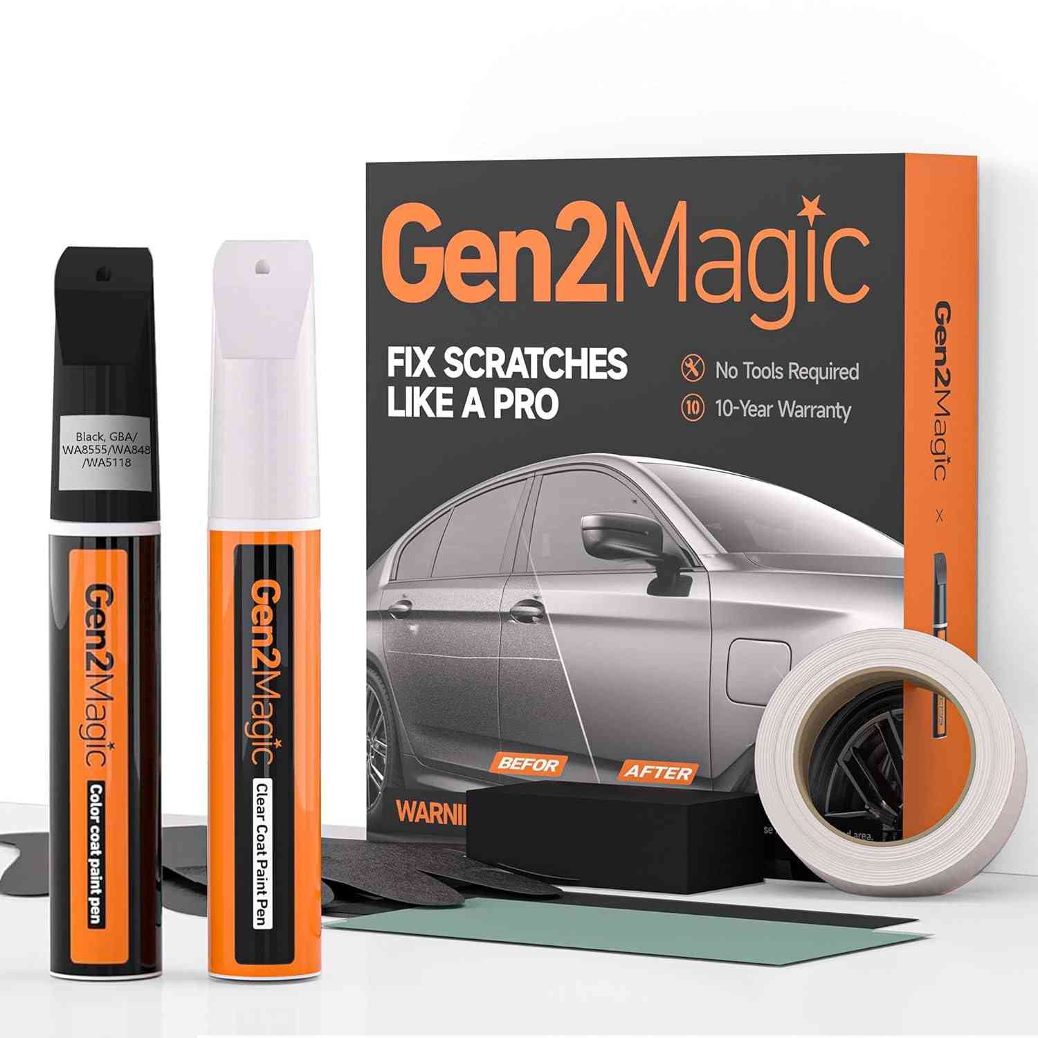 Kit de Caneta de Retoque para Chevrolet - Reparo de Arranhões com Tinta Preto e Transparente