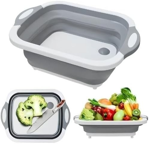 Bacia de Silicone Retrátil Dobrável - Multiuso para Cozinha, Camping e Viagens