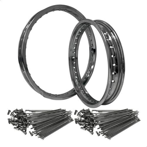 Kit Completo: Aro Traseiro e Dianteiro + Raios para Honda Biz 100 e 125 - Renove sua Moto!