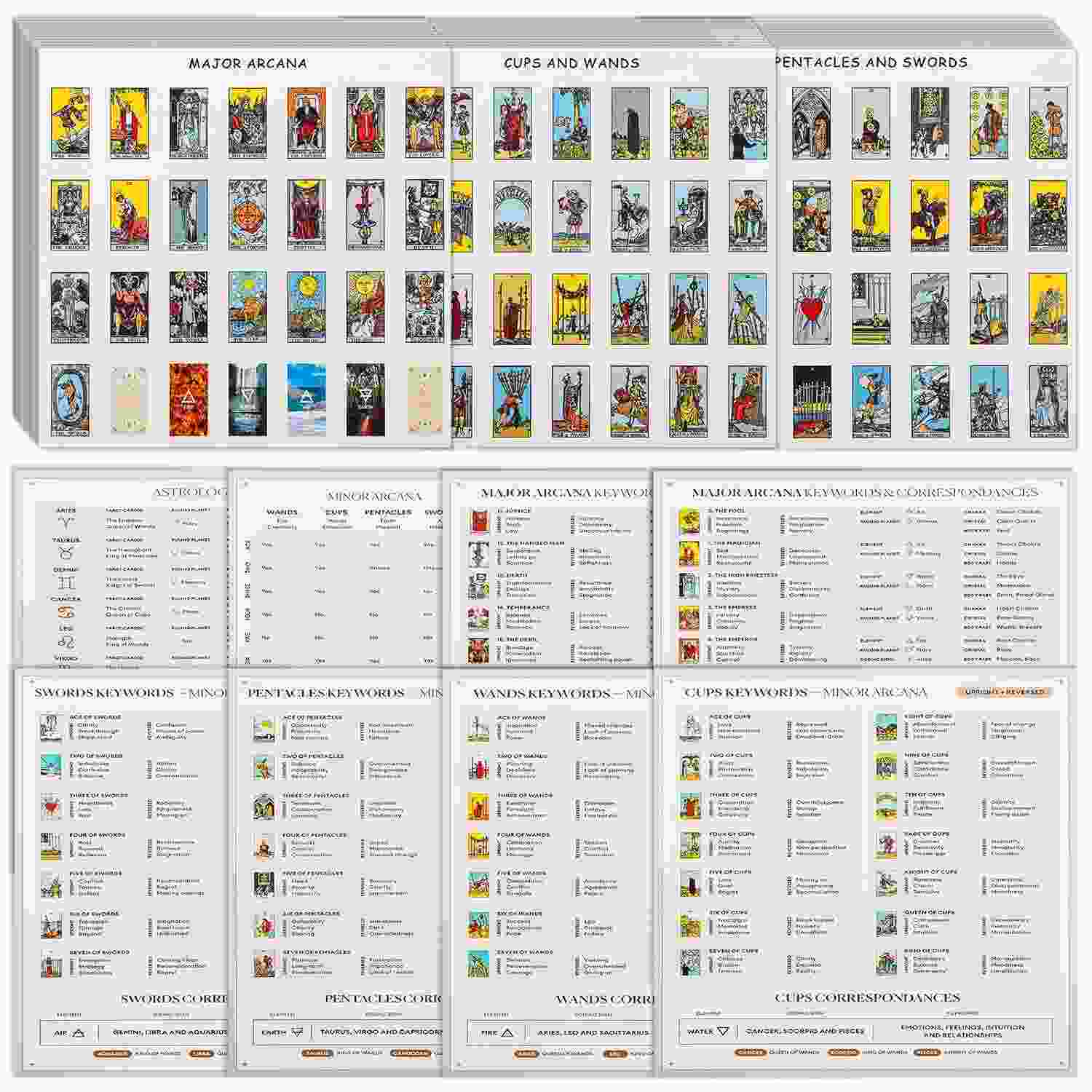 Mini Adesivos de Tarô Rider Waite - 1260 PCS para Journaling e Decoração