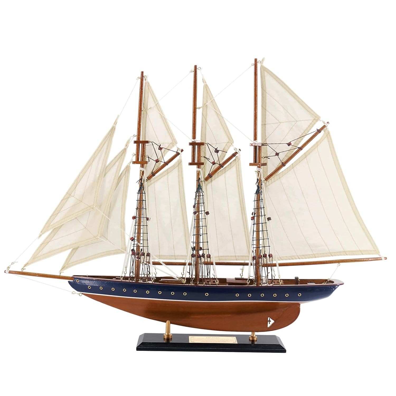 Modelo de Veleiro de Madeira Atlantic 63,5 cm - Réplica Náutica para Decoração e Coleção