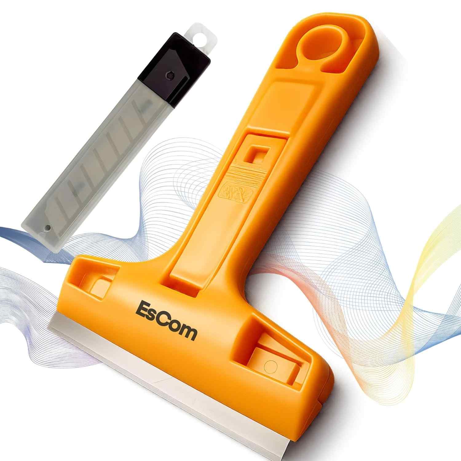Raspador Adesivo Profissional para Pisos, Vidros e Azulejos - Lâminas Extras e Design Ergonômico