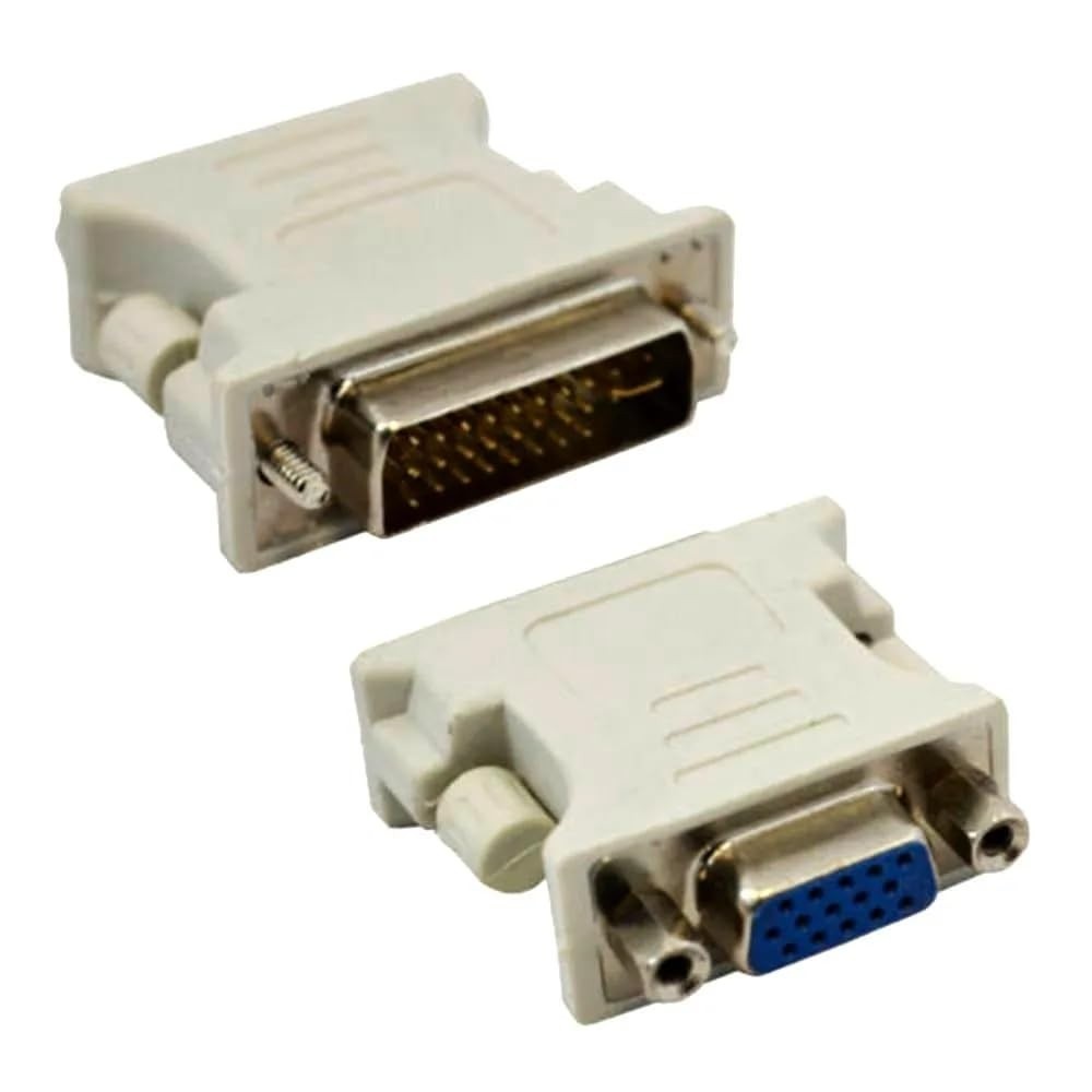 Adaptador DVI-D Dual Link Macho para VGA Fêmea 24+1 - Conexão Perfeita em Branco