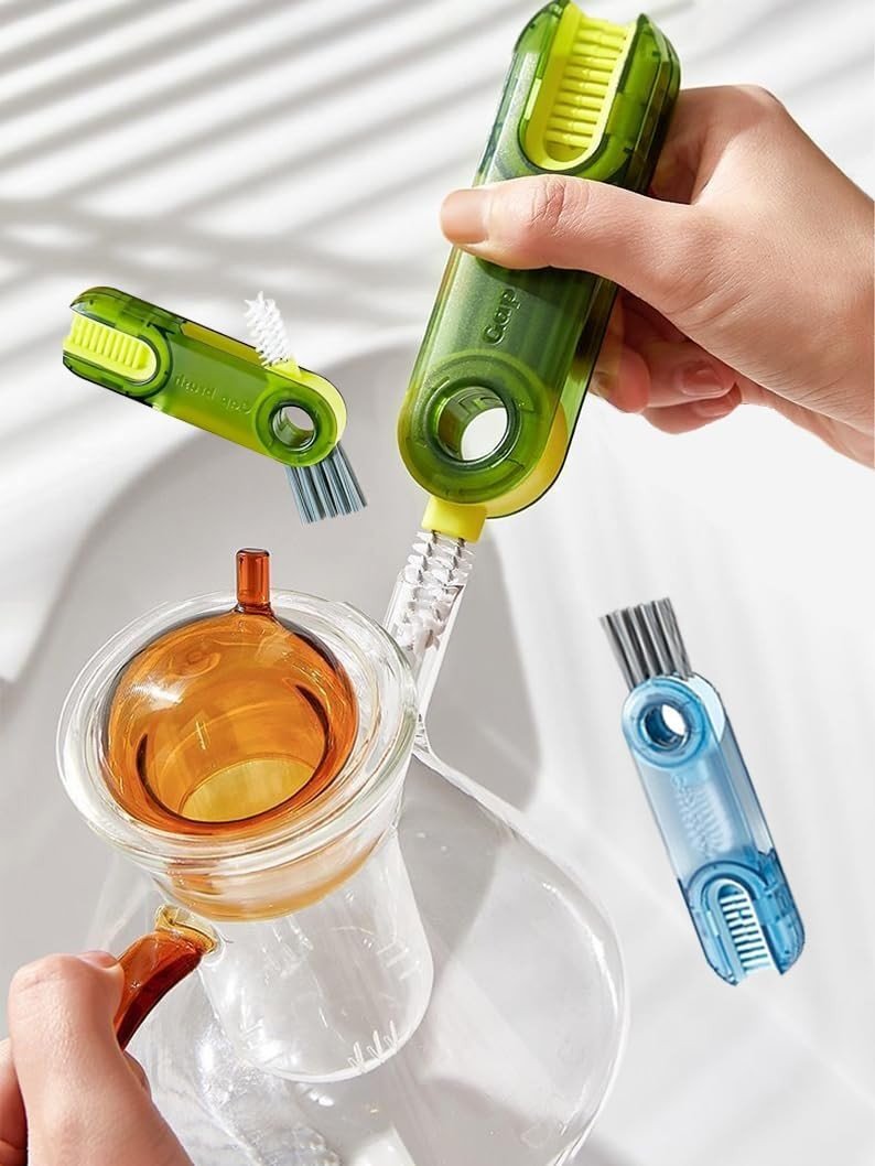 Escova de Limpeza 3 em 1 Multifuncional - Ideal para Mamadeiras, Garrafas e Copos