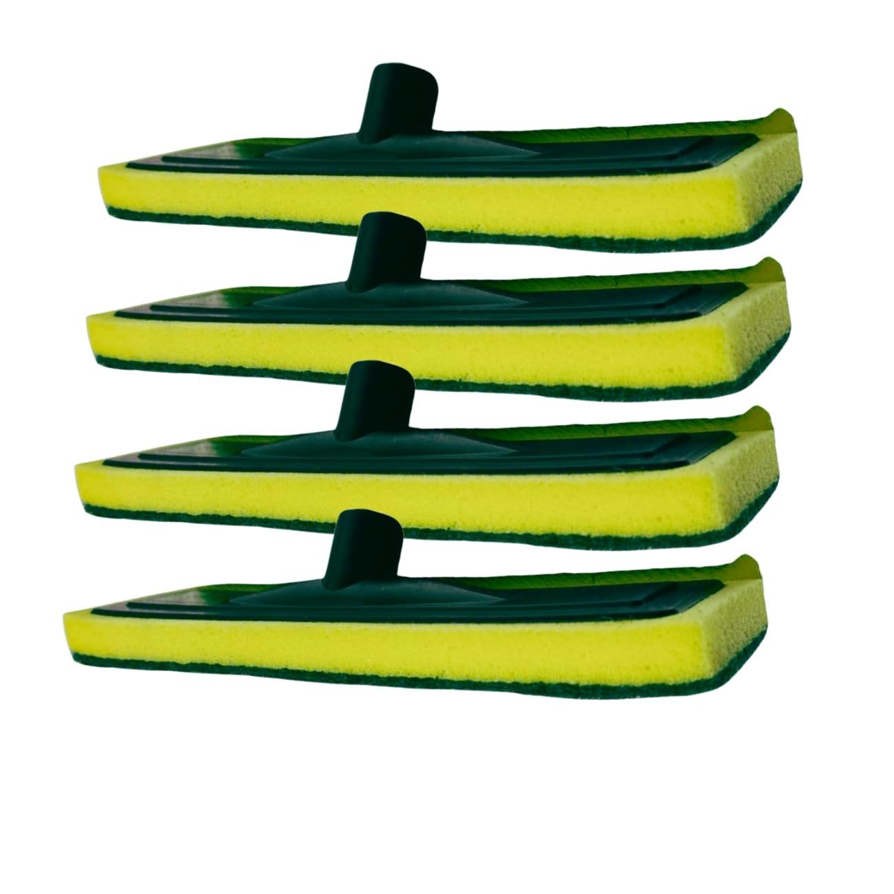Kit 4 Esponjas Abrasivas Dupla Face para Limpeza Profunda - Verde e Amarelo | Ideal para Pisos e Azulejos
