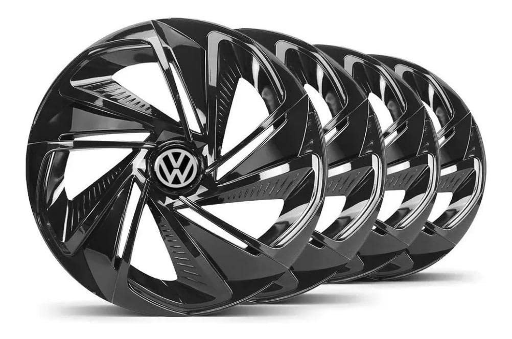 Jogo de Calotas Esportivas Nitro Aro 14 Preta para Volkswagen Voyage: Estilo e Personalidade!