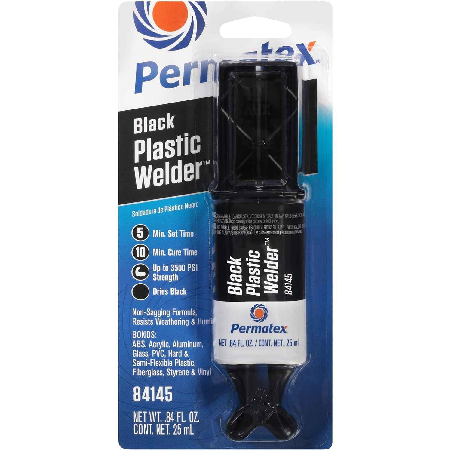 Permatex Permapoxy Black Plastic Weld: Adesivo Estrutural Forte e Rápido para Plásticos