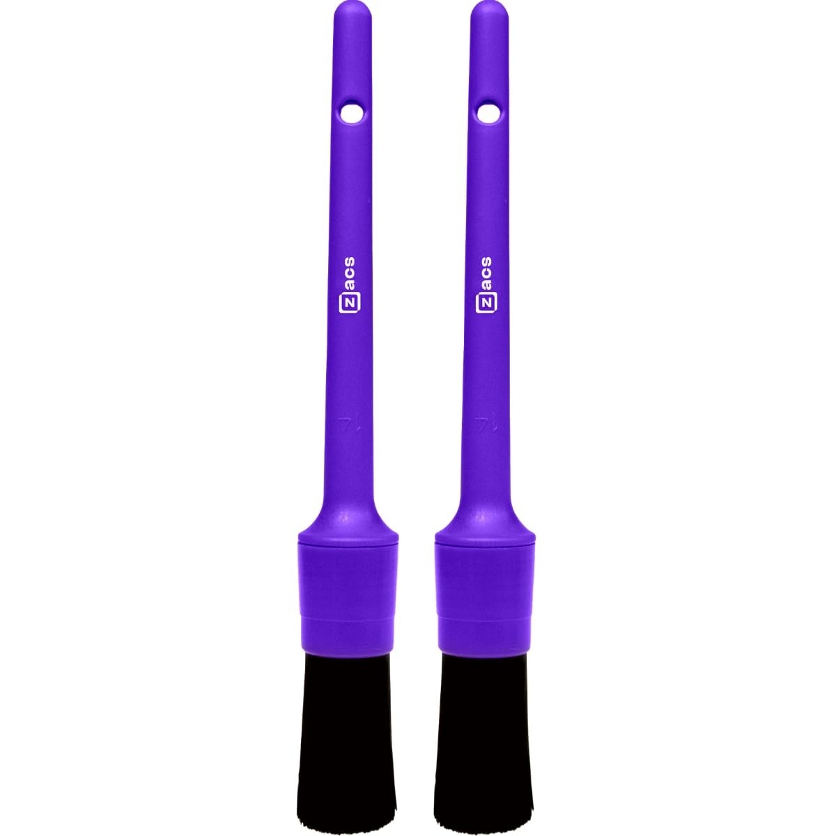 Kit 2 Pincéis Zacs Detalhamento Externo Automotivo - Cerdas Macias para Limpeza Profissional